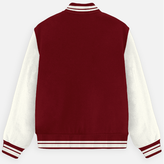 Unisex Crimson Red Varsity Jacket