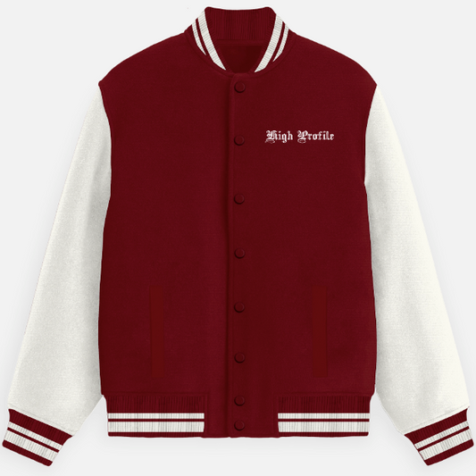 Unisex Crimson Red Varsity Jacket
