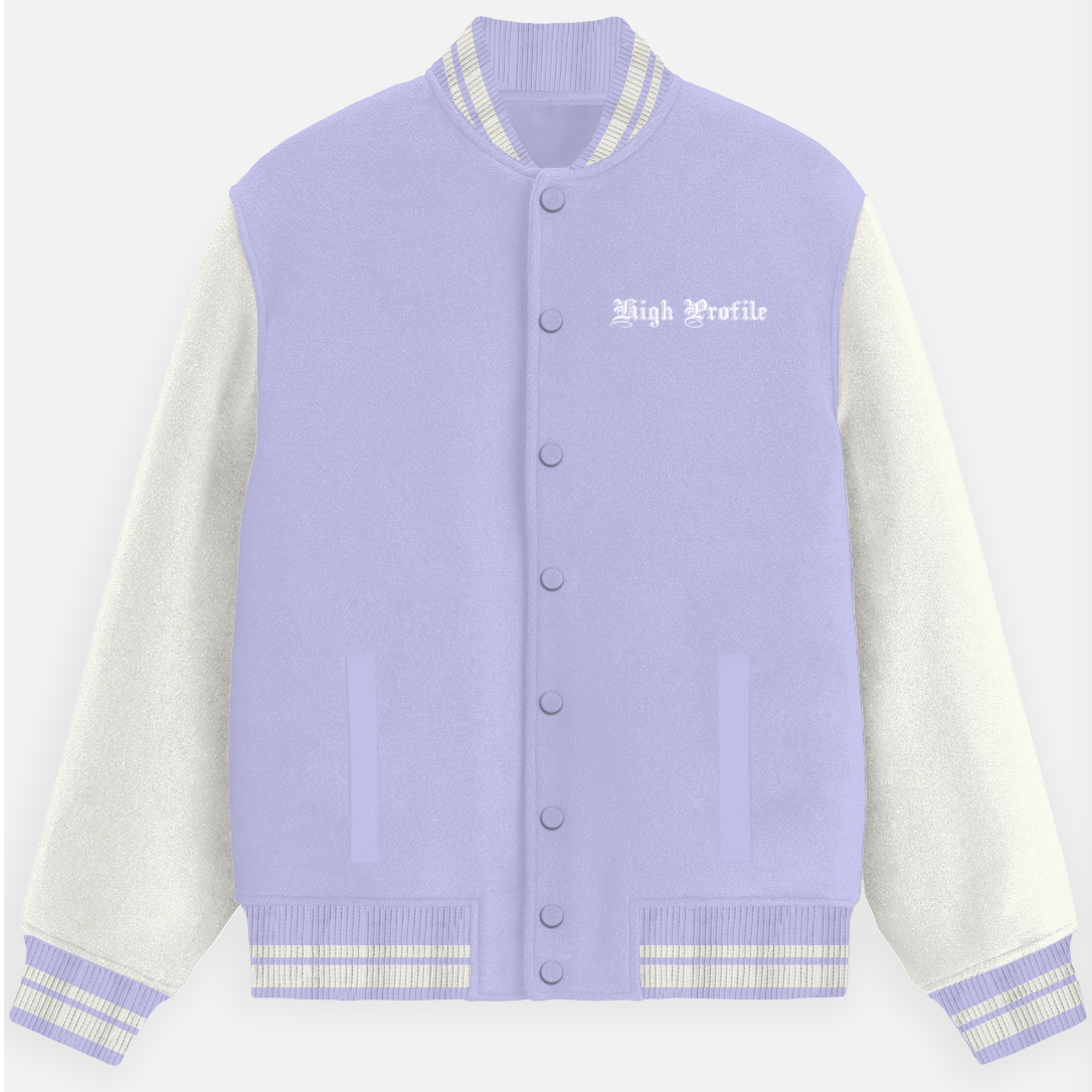 Unisex Lavender Varsity Jacket